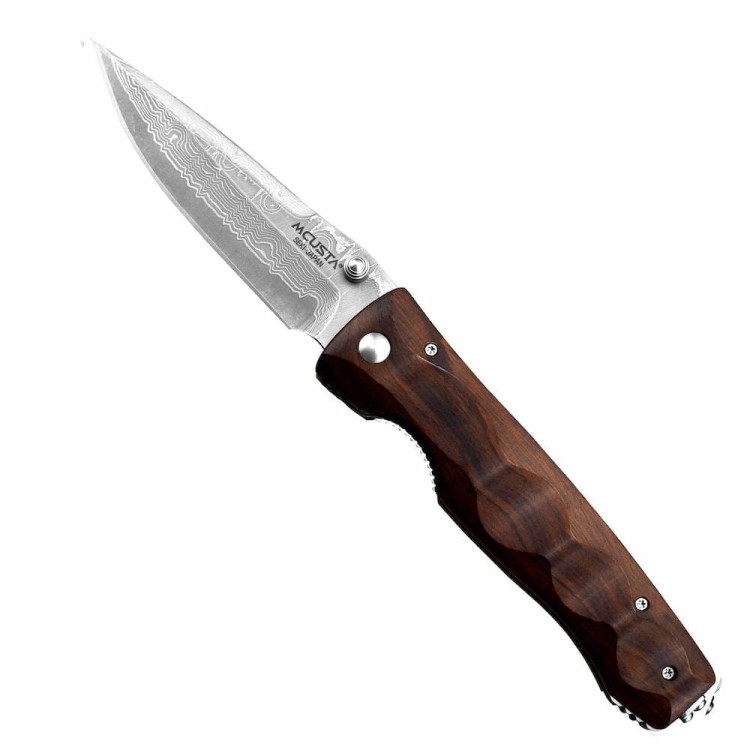 Mcusta Elite Iron Wood Damascus Japoński Nóż Składany 8,5cm