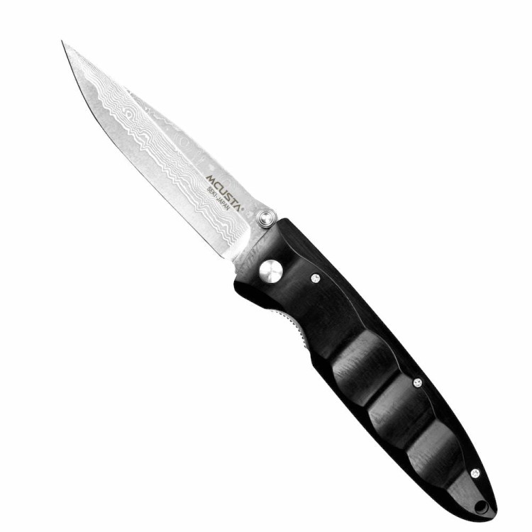 Mcusta Zanmai Classic Wave Black Pakka Damascus Japoński Nóż Składany 8,5cm