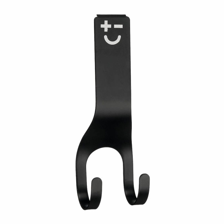 BISBELL Haczyk Na Listwę Podwójny Czarny Metalowy 1 Sztuka