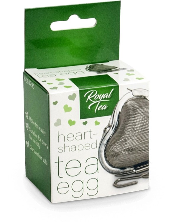Zaparzacz Sitko Do Herbaty i Ziół Stalowe Serce z Łańcuszkiem ROYAL TEA