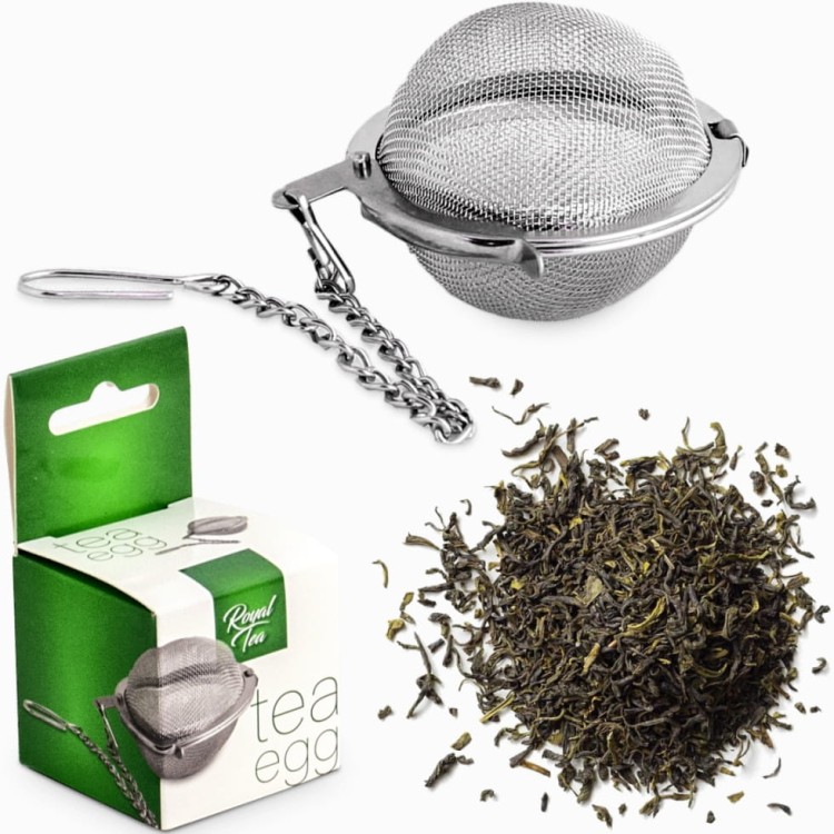 Zaparzacz Sitko Do Herbaty i Ziół Stalowa Kula 4,5cm z Łańcuszkiem ROYAL TEA