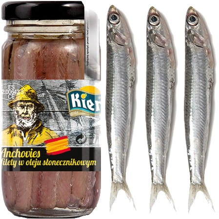 Hiszpańskie Filety Anchovies Anchois w Oleju Słonecznikowym Tapas 100g KIER