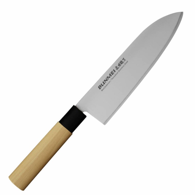 Bunmei Japoński Ostry Nóż Kuchenny Santoku Do Warzyw 56-57 HRC 18cm