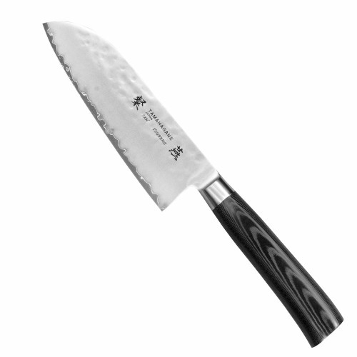 Tamahagane Tsubame Black VG-5 Japoński Nóż Kuchenny Santoku 61HRC 12cm