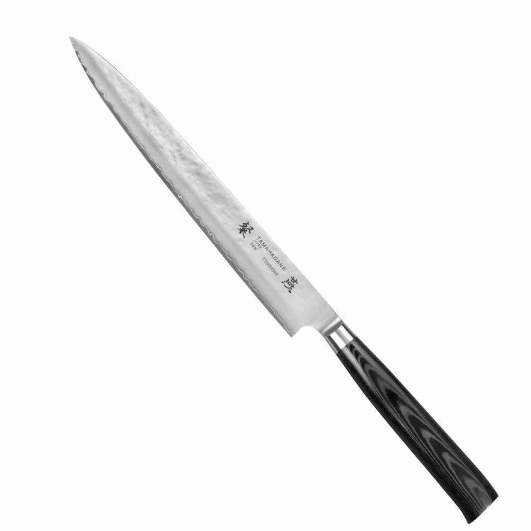 Tamahagane Tsubame Black VG-5 Japoński Nóż Kuchenny Sashimi Do Sushi Filetowania 61HRC 24cm