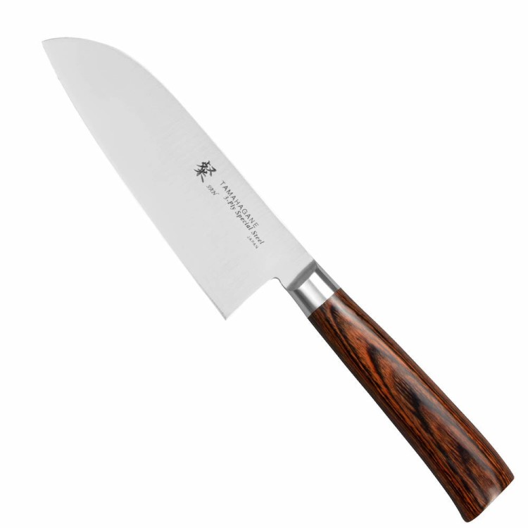 Tamahagane SAN Brown VG-5 Japoński Nóż Kuchenny Santoku Do Warzyw 12cm