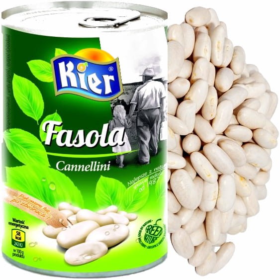 Włoska Fasola Biała Cannellini w Zalewie w Puszce Sterylizowana 400g KIER