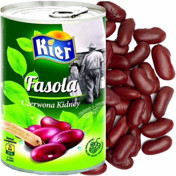 Włoska Czerwona Fasola Fasolka w Puszce Zdrowa Źródło Białka Roślinnego 400g KIER