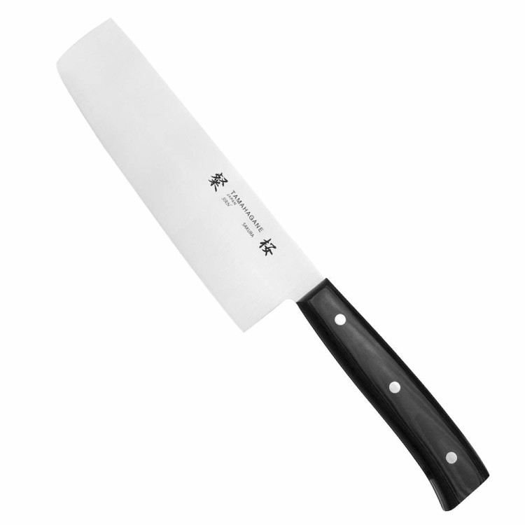 Tamahagane Sakura AUS-6A Japoński Ostry Nóż Tasak Nakiri Do Siekania 16cm