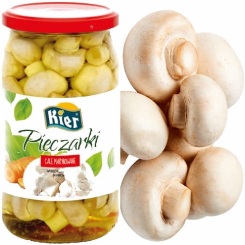 Pieczarki Całe Marynowane w Zalewie w Słoiku Ze Świeżych Zbiorów 850g KIER
