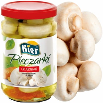 Polskie Pieczarki Całe Marynowane w Zalewie w Słoiku 280g KIER