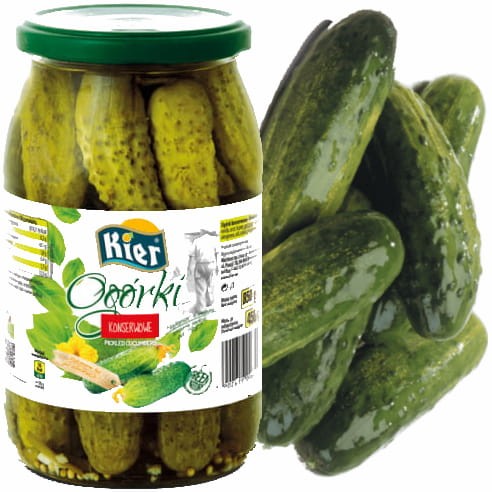 Ogórki Konserwowe w Zalewie w Słoiku Do Sałatki Pickled Cucumbers 850g KIER