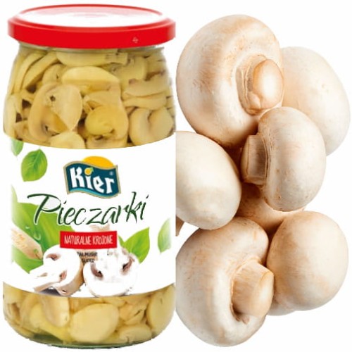 Polskie Pieczarki Krojone Marynowane w Zalewie Słoiku 770g KIER