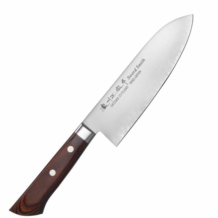 Satake Unique Mahogany VG-10 Japoński Nóż Kuchenny Santoku Do Warzyw 17cm
