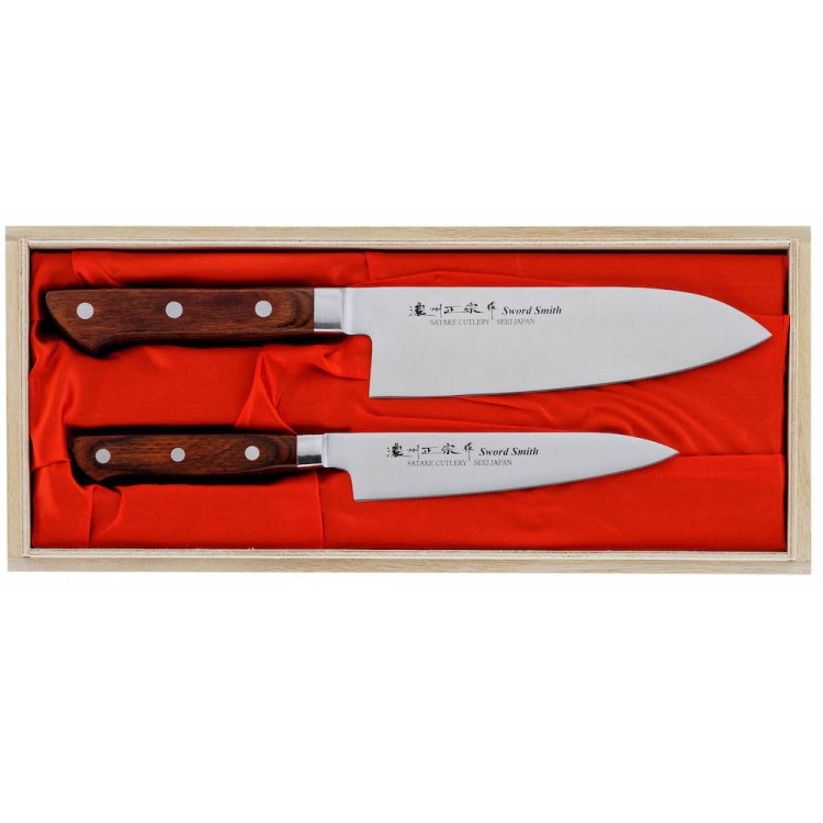 Satake Kotori Japoński Zestaw 2 Noży Uniwersalny 13cm i Santoku 17cm