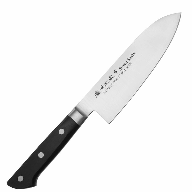 Satake Satoru Japoński Ostry Nóż Kuchenny Santoku Do Warzyw 56-58 HRC 17cm