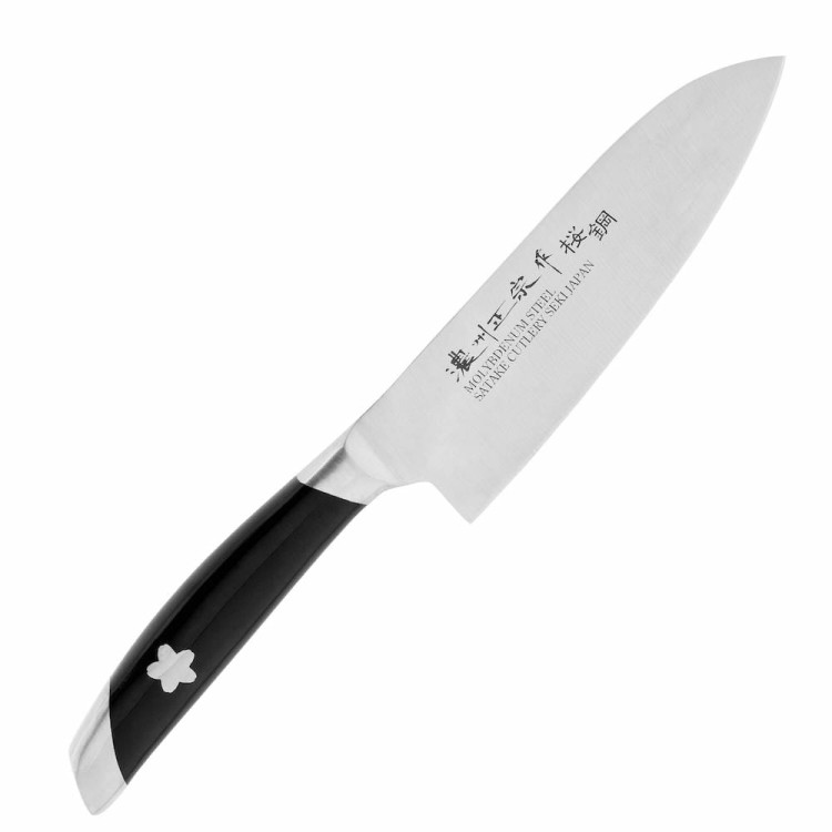Satake Sakura Japoński Nóż Kuchenny Mini Santoku Do Warzyw 56 HRC 15cm