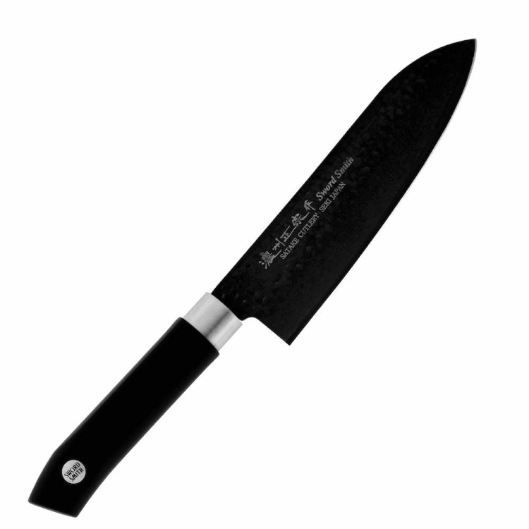 Satake Sword Smith Black Japoński Nóż Kuchenny Santoku Do Warzyw 56HRC 17cm
