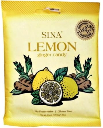 Cukierki Imbirowe z Cytryną Bez Cukru 36g SINA