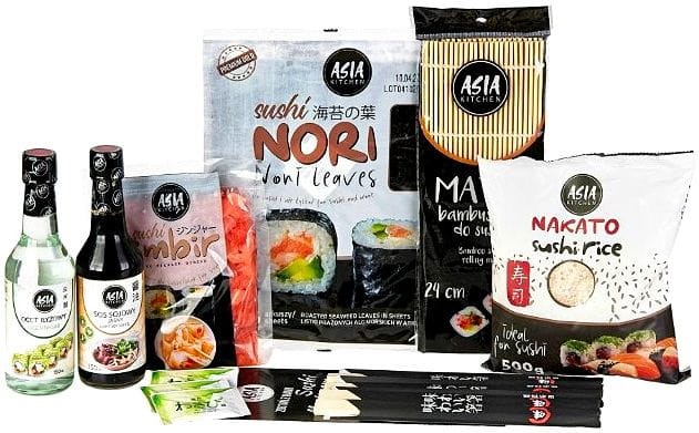 Zestaw Do Sushi Set Premium SILVER 70 Sztuk Idealny Na Prezent ASIA KITCHEN