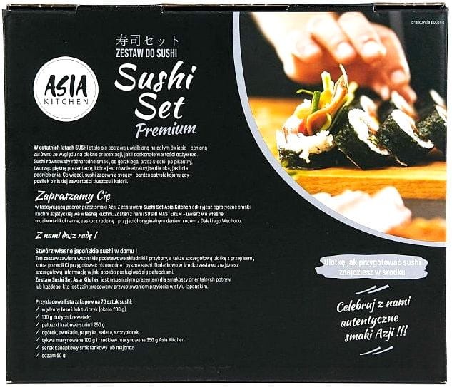Zestaw Do Sushi Set Premium SILVER 70 Sztuk Idealny Na Prezent ASIA KITCHEN