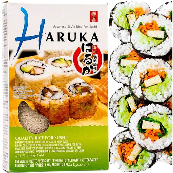 Ryż Kleisty Do Sushi Oryginalny Wysoka Jakość Okrągłe Ziarno (2x500g) 1kg HARUKA