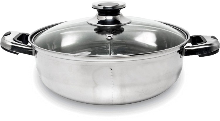Chiński Garnek Fondue Dzielony Hot Pot Średnica 28cm Stal Nierdzewna REMO