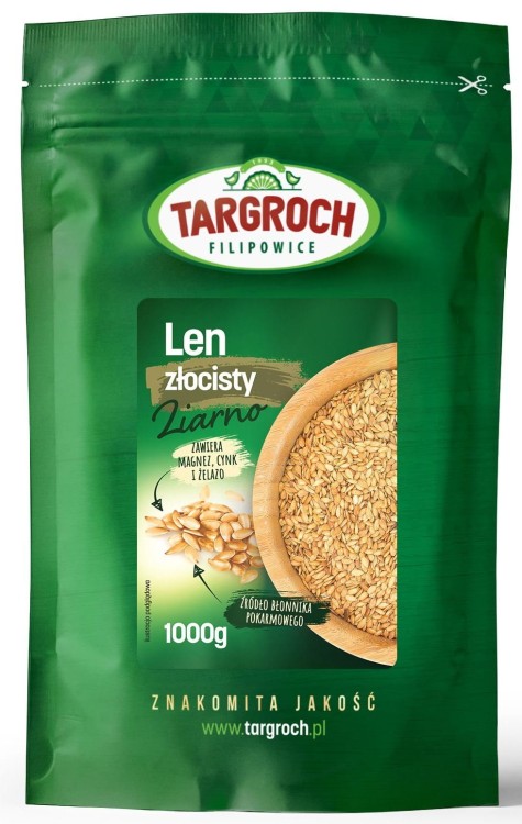 Siemię Lniane Złote Ziarno Lnu Len Naturalne Czyste 1kg 1000g TARGROCH