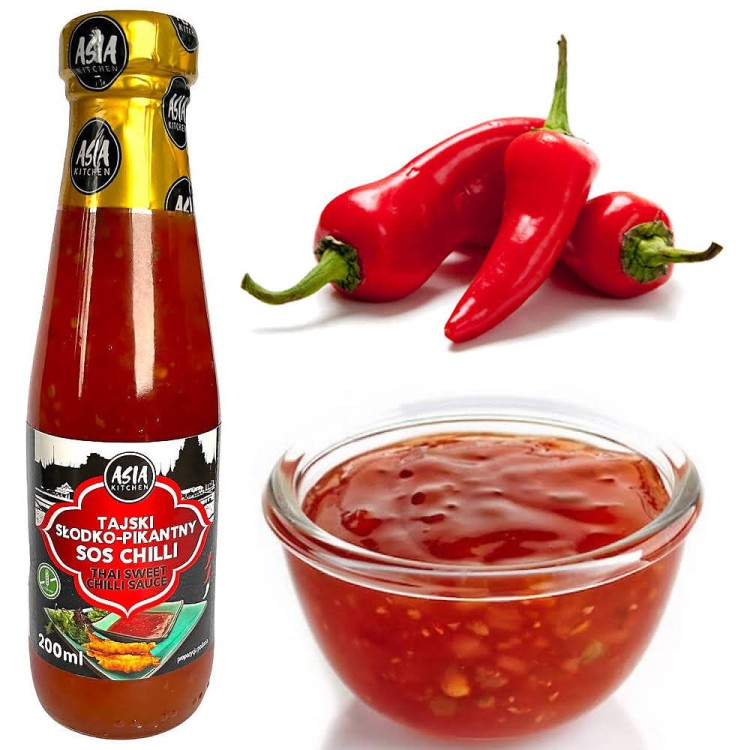 Tajski Gęsty Słodki Sos Chili Do Kurczaka Sweet Sauce 200ml ASIA KITCHEN