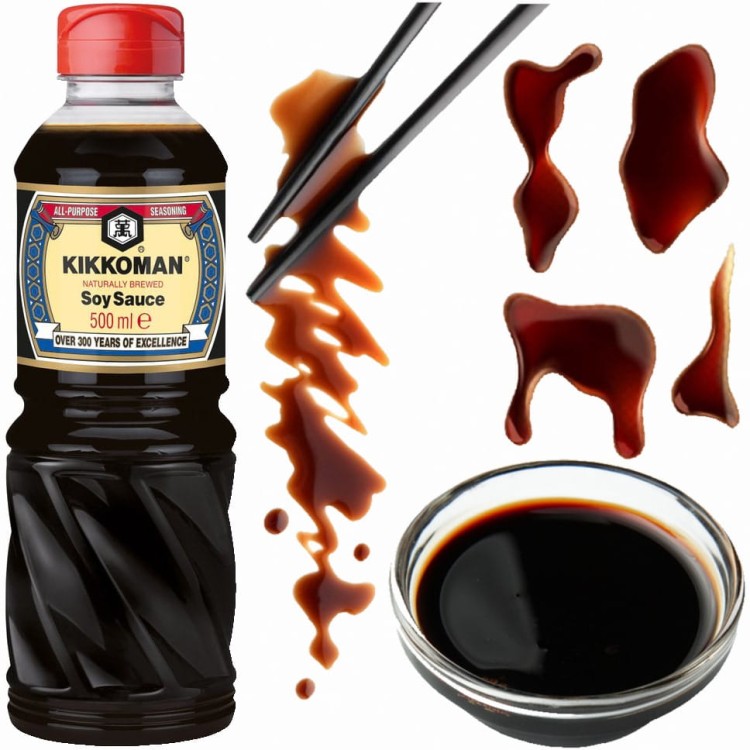 Japoński Naturalnie Warzony Sos Sojowy Do Sushi i Potraw 500ml KIKKOMAN