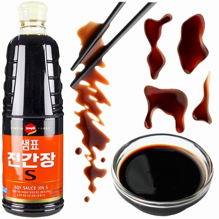 Koreański Sos Sojowy Ciemny Do Potraw i Woka JIN S 860ml SEMPIO