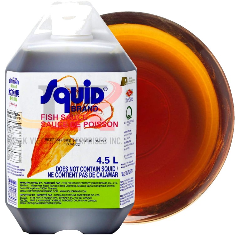 Tajski Sos Rybny z Anchois Ryby Duży Gastronomiczny Kanister 4500ml 4,5 Litra SQUID BRAND