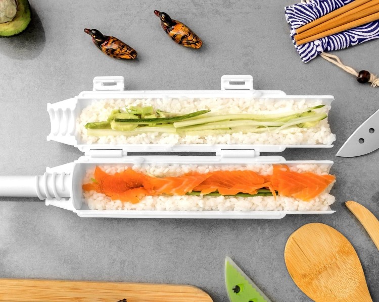 Zestaw Do Robienia Sushi DELUXE 14 Akcesoriów Mata Roller Nóż Na Prezent