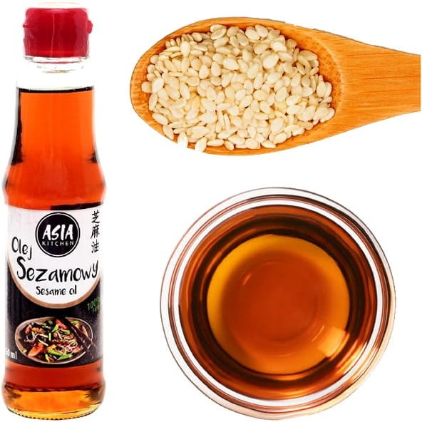 Chiński Zdrowy Olej Sezamowy z Prażonych Ziaren Sezamu 150ml ASIA KITCHEN