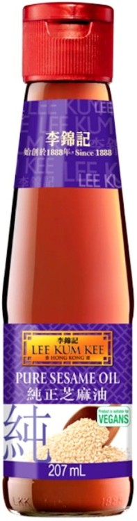 Chiński Zdrowy Olej Sezamowy z Prażonych Ziaren Sezamu Czysty Skład 207ml LEE KUM KEE