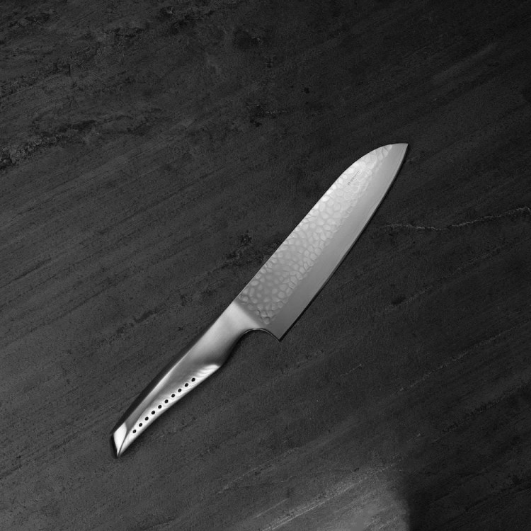 Global SAI Japoński Ostry Nóż Kuchenny Santoku Do Warzyw 56 HRC 19cm SAI-03