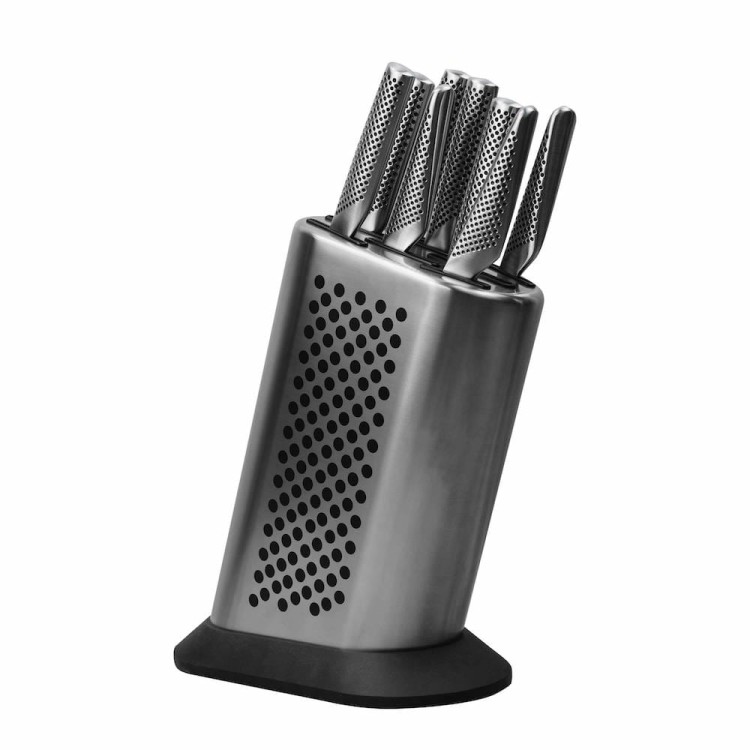 Global Zestaw Noży w Gładkim Bloku w Kropki 8 Częściowy