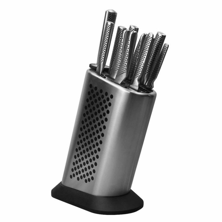 Global Zestaw Noży w Gładkim Bloku w Kropki 11 Częściowy