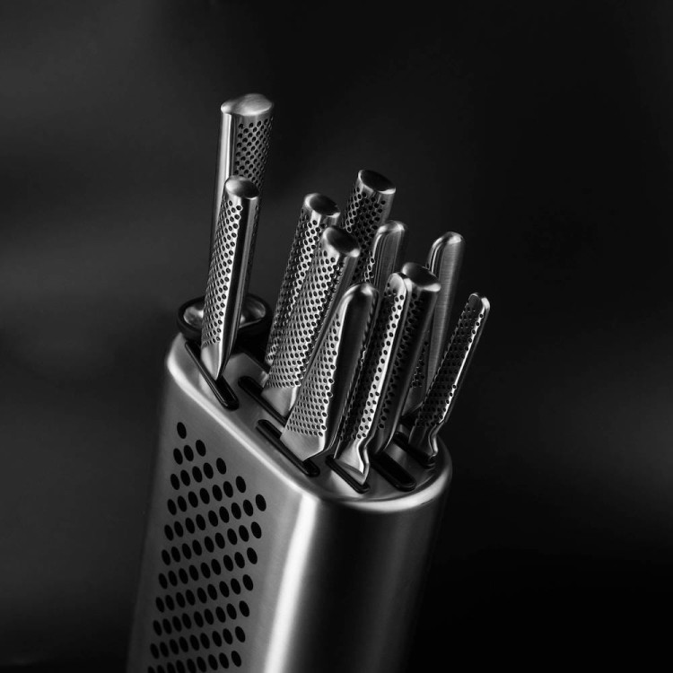 Global Zestaw Noży w Gładkim Bloku w Kropki 11 Częściowy