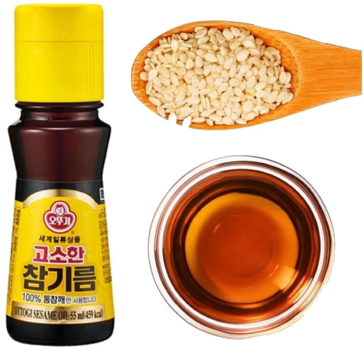Koreański Olej Sezamowy z Prażonych Ziaren 55ml Pure Sesame Oil OTTOGI