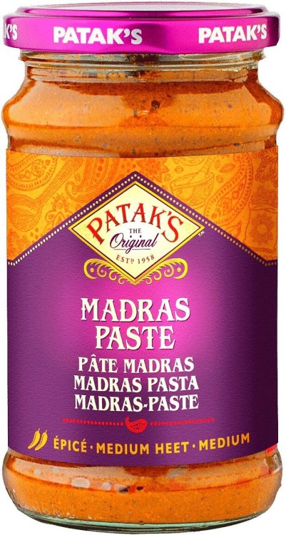 Indyjska Pasta Madras Curry Średnio Ostra Medium Hot MADRAS 283g PATAKS