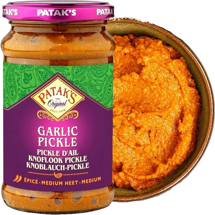 Indyjski Marynowany Średnio Ostry Czosnek Pasta GARLIC MED HOT 300g PATAKS