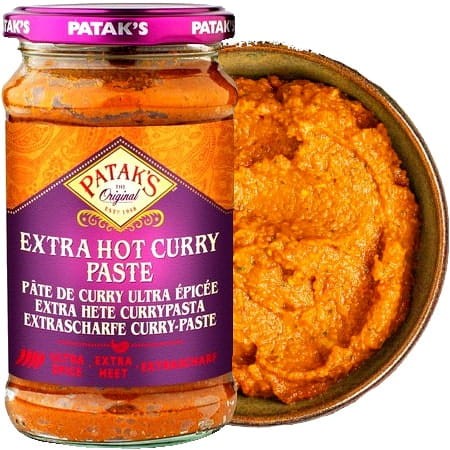 Indyjska Pasta Madras Curry Bardzo Ostra Extra Hot MADRAS 283g PATAKS