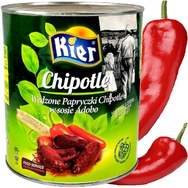 Meksykańskie Wędzone Papryczki Chipotle Ostre w Sosie Adobo 2800g 2,8kg KIER