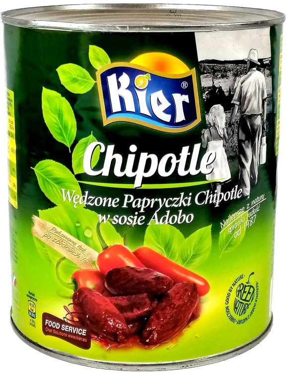 Meksykańskie Wędzone Papryczki Chipotle Ostre w Sosie Adobo 2800g 2,8kg KIER