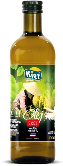 Olej Ryżowy z Ryżu 100% Czysty Do Sałatek Woka Stir-Fry 1 Litr 1000ml KIER