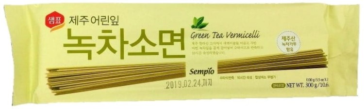 Koreański Makaron Pszenny Vermiceli z Zieloną Herbatą Green Tea 300g SEMPIO