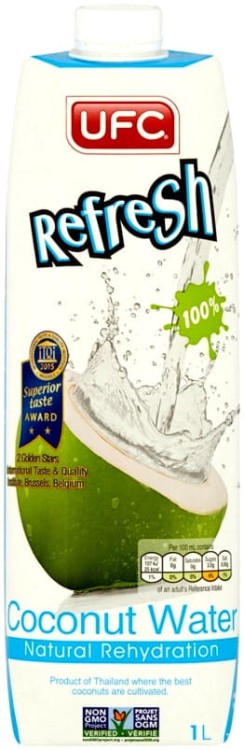 Zdrowa Woda Kokosowa z Kokosa 100% Naturalne Nawodnienie 1000ml 1 Litr UFC REFRESH
