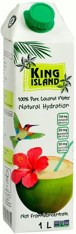 Zdrowa Woda Kokosowa z Kokosa 100% Naturalne Nawodnienie 1000ml 1 Litr KING ISLAND