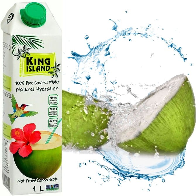 Zdrowa Woda Kokosowa z Kokosa 100% Naturalne Nawodnienie 1000ml 1 Litr KING ISLAND